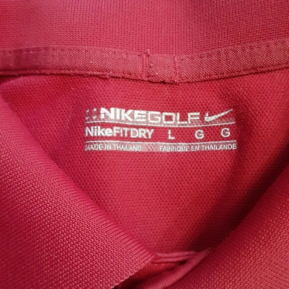 Men's Burgundy Nike Dry Fit Golf Shirt - Size L - Picture 5 of 6